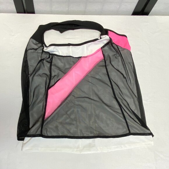 Lucky in Love Racerback Mesh Dual Layer Knit Sport Activewear Top Black Pink NWT - Picture 12 of 15